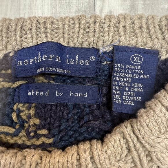 ✅VTG Northern Isles Sweater Mens XL Hand Knitted Winter Pullover Y2K - Picture 2 of 8